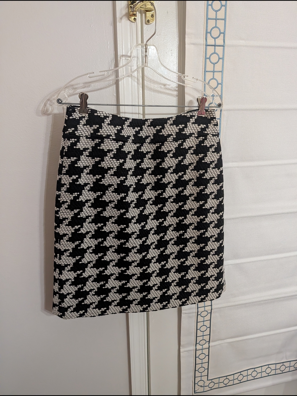 Talbots Black and White Houndstooth Mini Skirt
